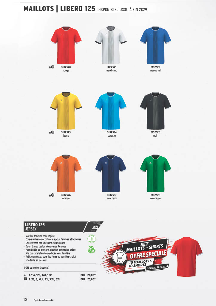 ACTION SET MAILLOTS - SHORTS 2026 ERIMA