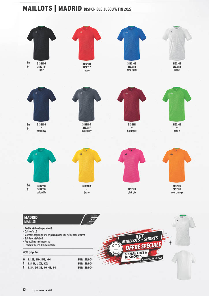 ACTION SET MAILLOTS - SHORTS 2026 ERIMA