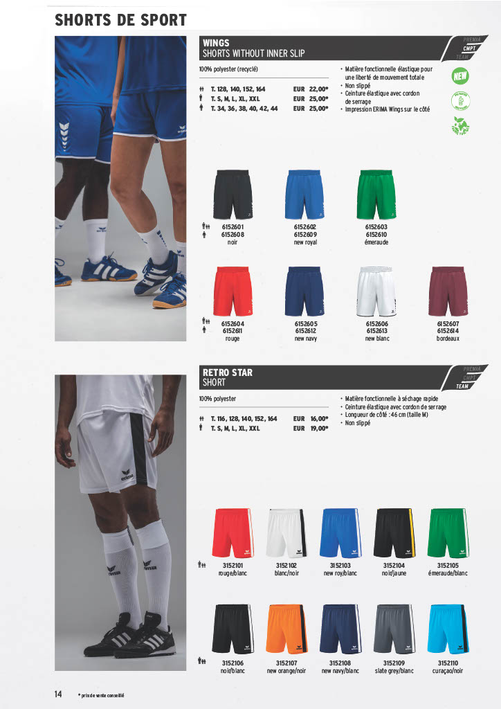 ACTION SET MAILLOTS - SHORTS 2026 ERIMA