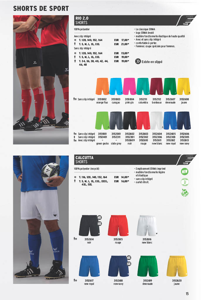 ACTION SET MAILLOTS - SHORTS 2026 ERIMA